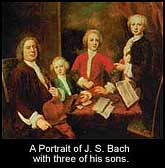Bach with 3 of his sons